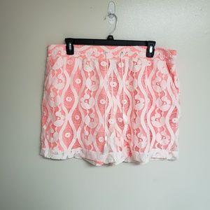 Lane Bryant Lace Shorts sz 18 / 20 Bright Orange C